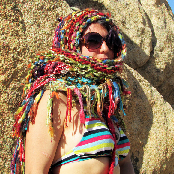 Raggedy Gypsy Shawl, Hand Knit
